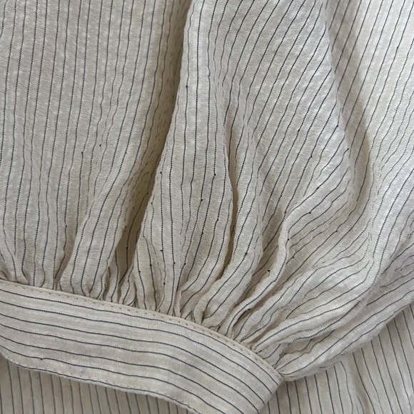 ANINE BING Madison Silk Mini Boho Dress White Black Stripe Size XS - Picture 12 of 15